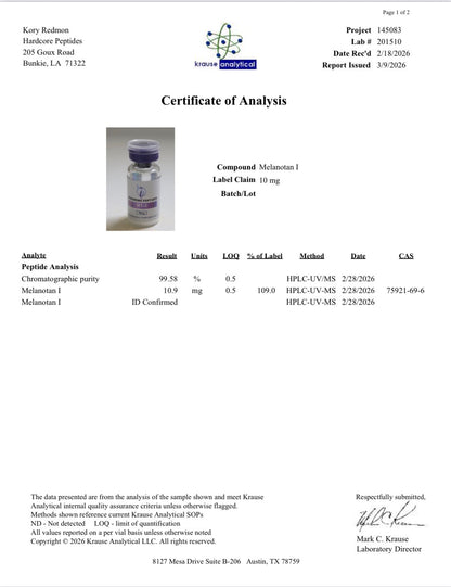 Melanotan 1  10MG