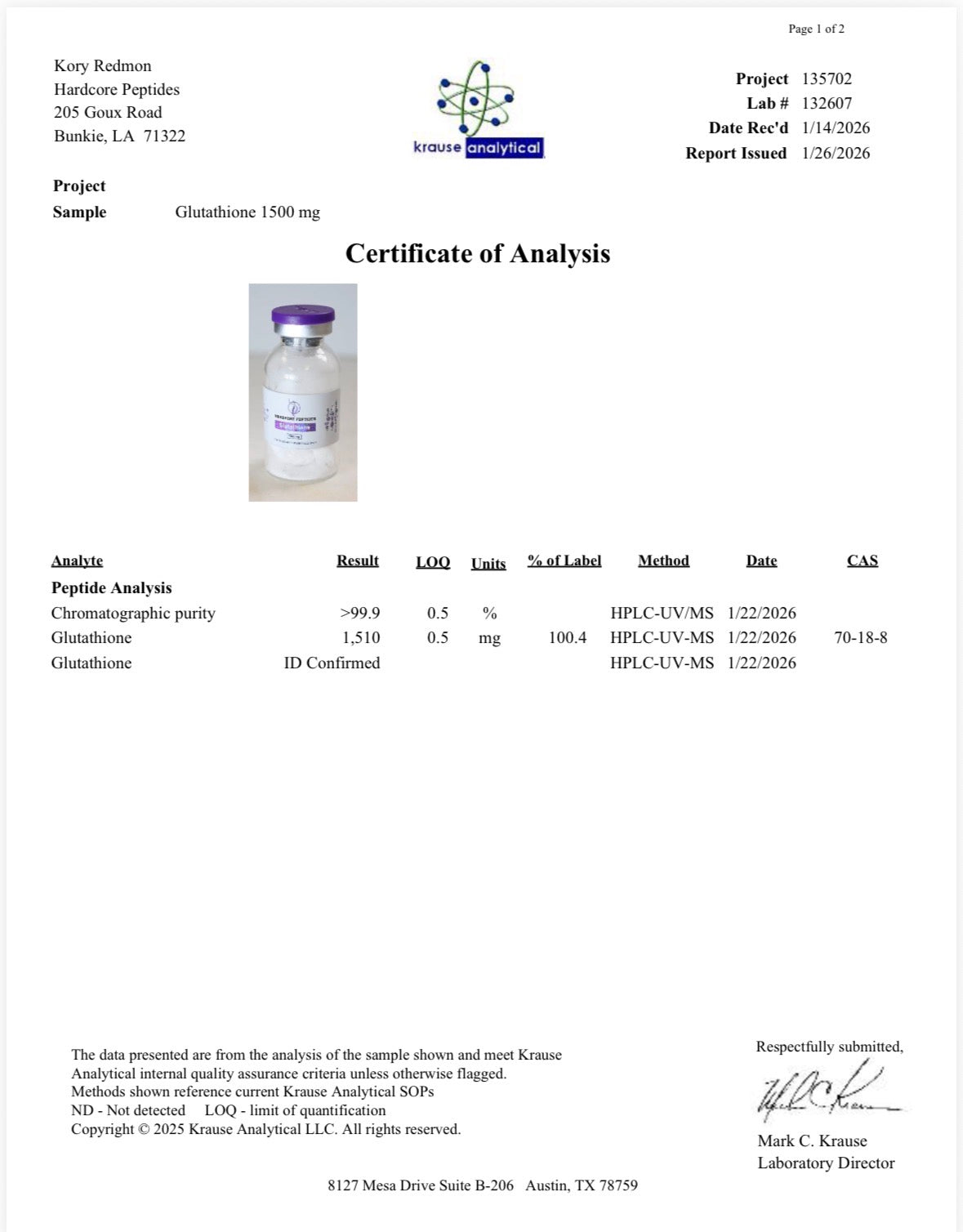 Glutathione 1500mg