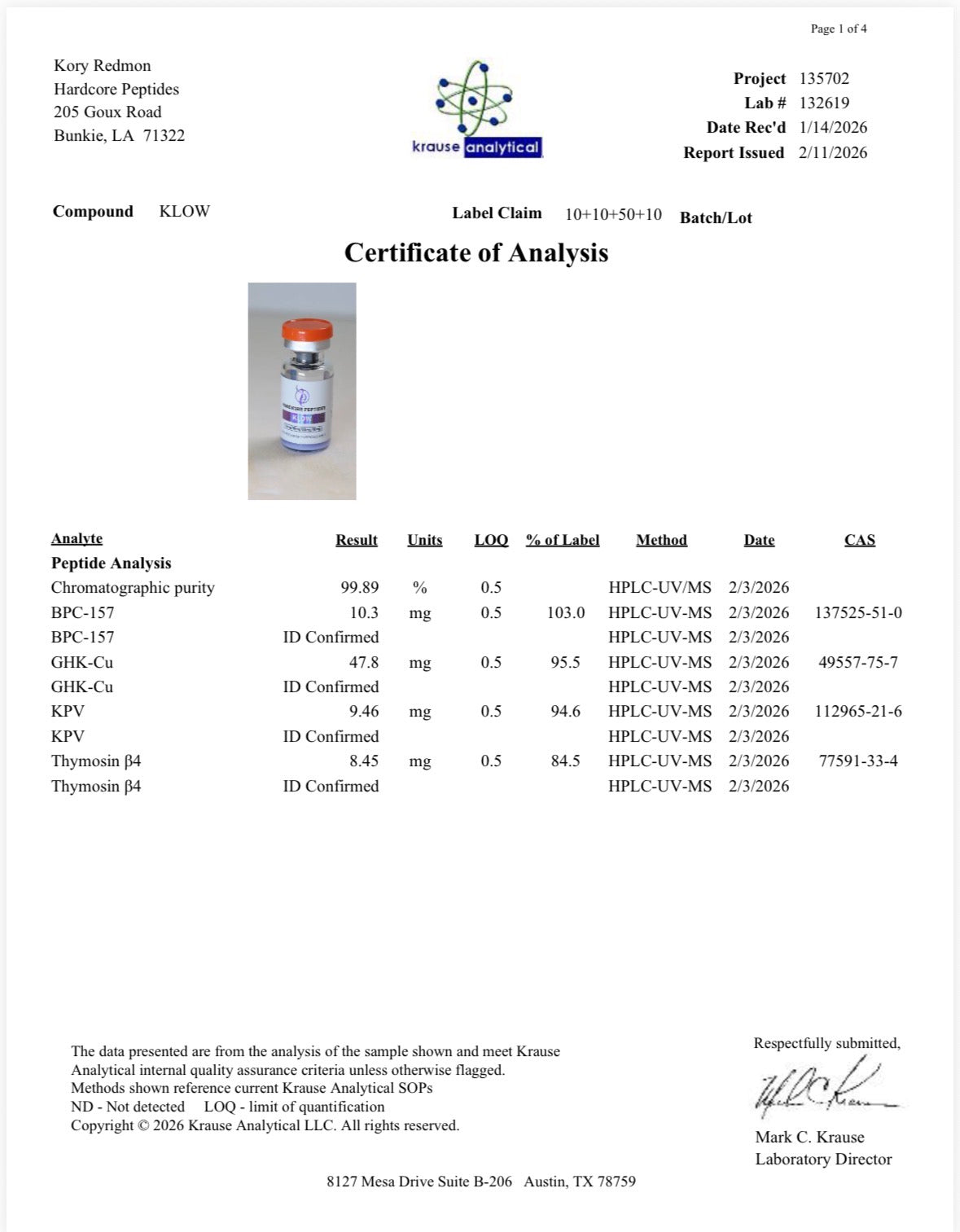 KLOW (GHK-CU, TB-500, BPC-157, KPV